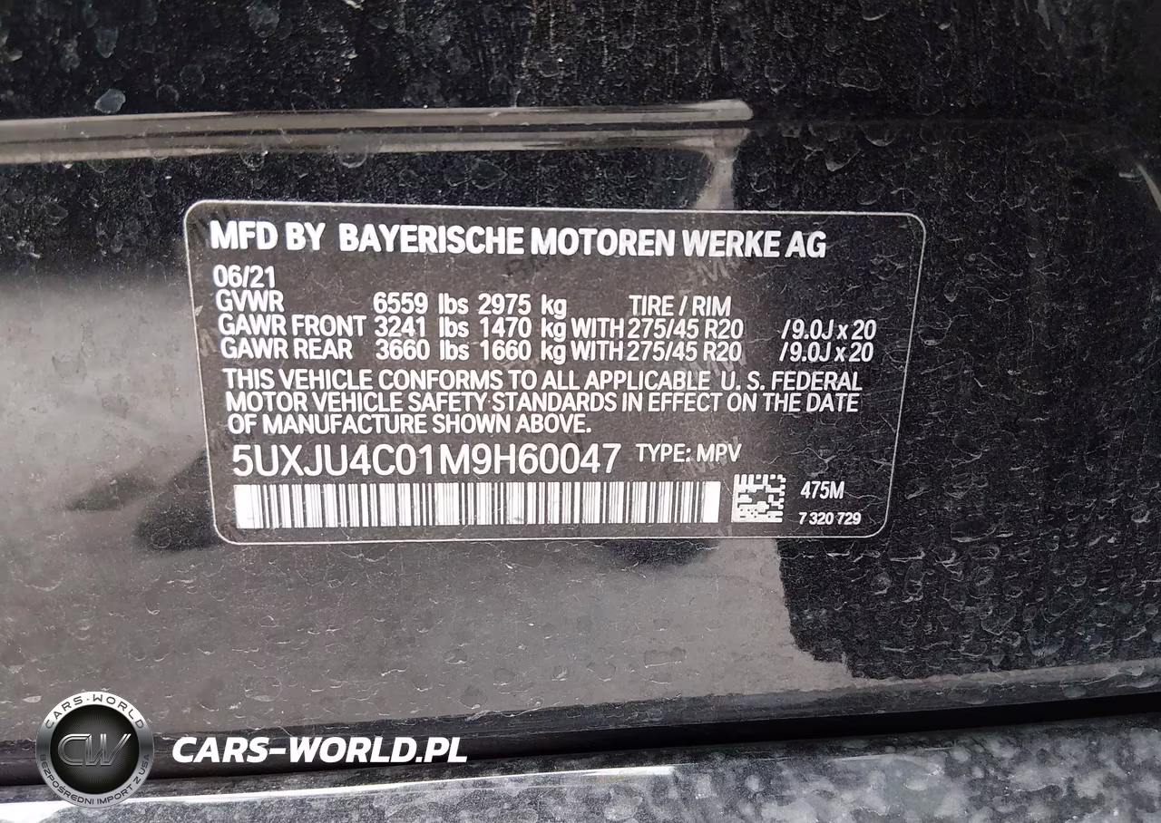 2021 BMW X5 M50I VIN:5UXJU4C01M9H60047 - 9