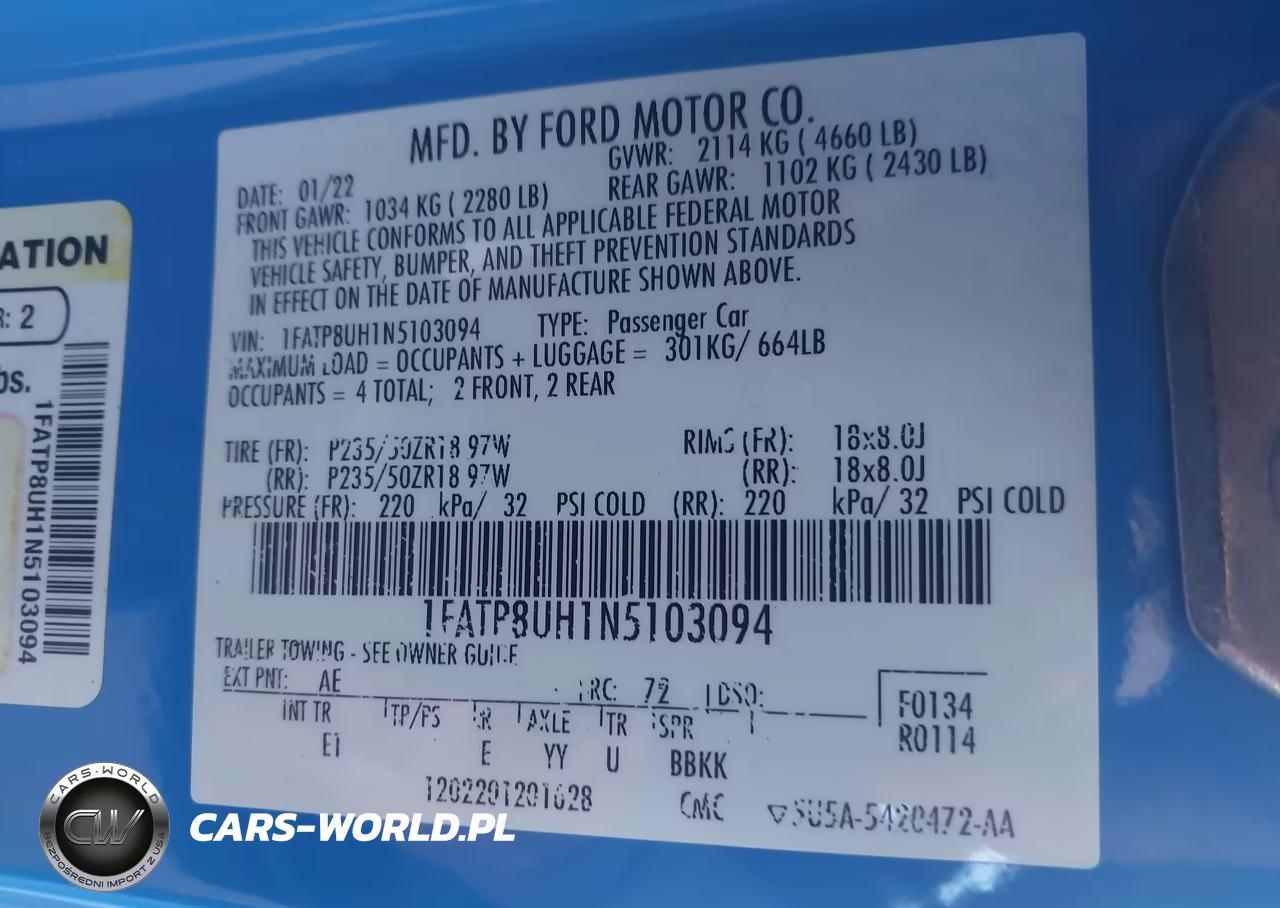 2022 Ford Mustang Ecoboost Premium VIN:1FATP8UH1N5103094 - 9
