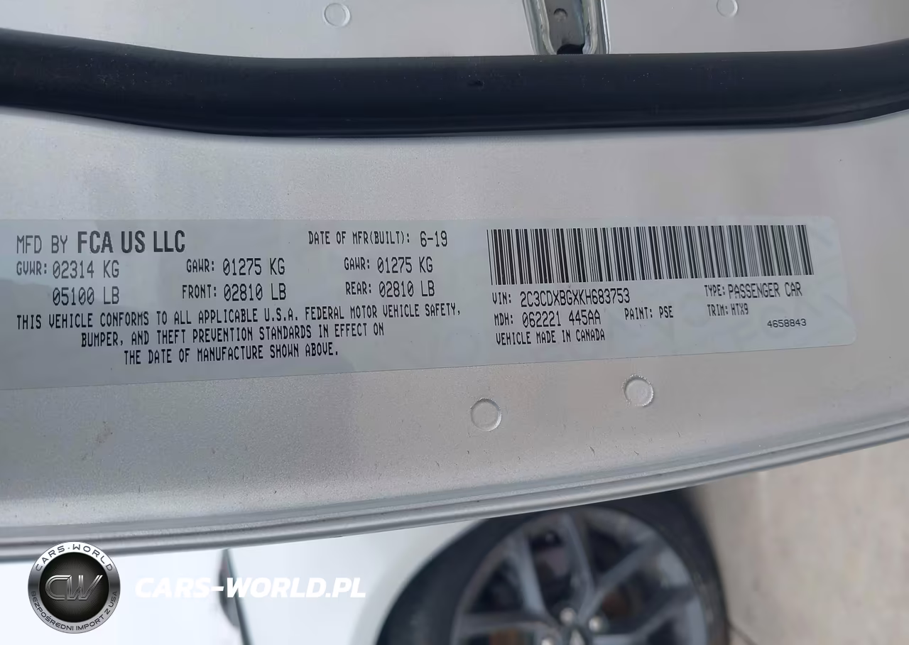 2019 Dodge Charger Sxt Rwd VIN:2C3CDXBGXKH683753 - 9