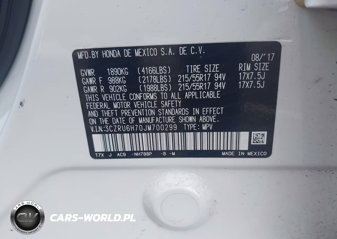 2018 Honda Hr-V Ex-L VIN:3CZRU6H70JM700299 - 9
