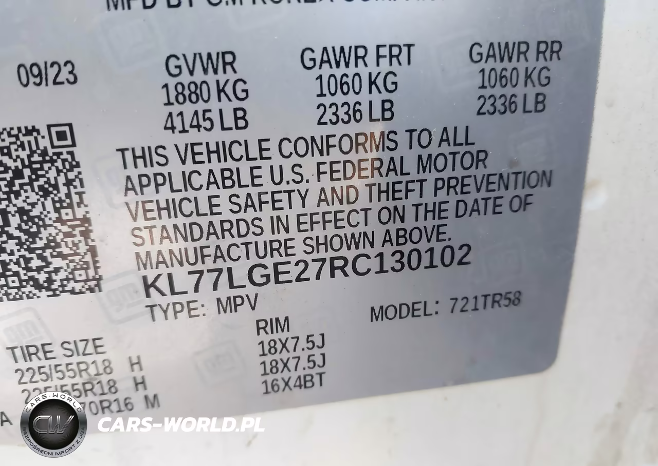 2024 Chevrolet Trax Fwd 1Rs VIN:KL77LGE27RC130102 - 9