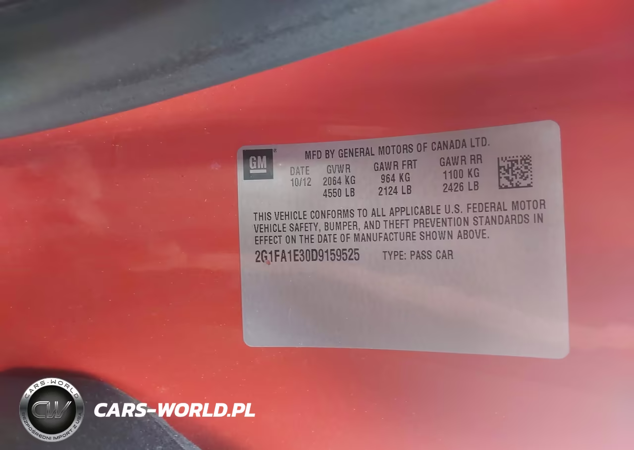 2013 Chevrolet Camaro 2Ls VIN:2G1FA1E30D9159525 - 9