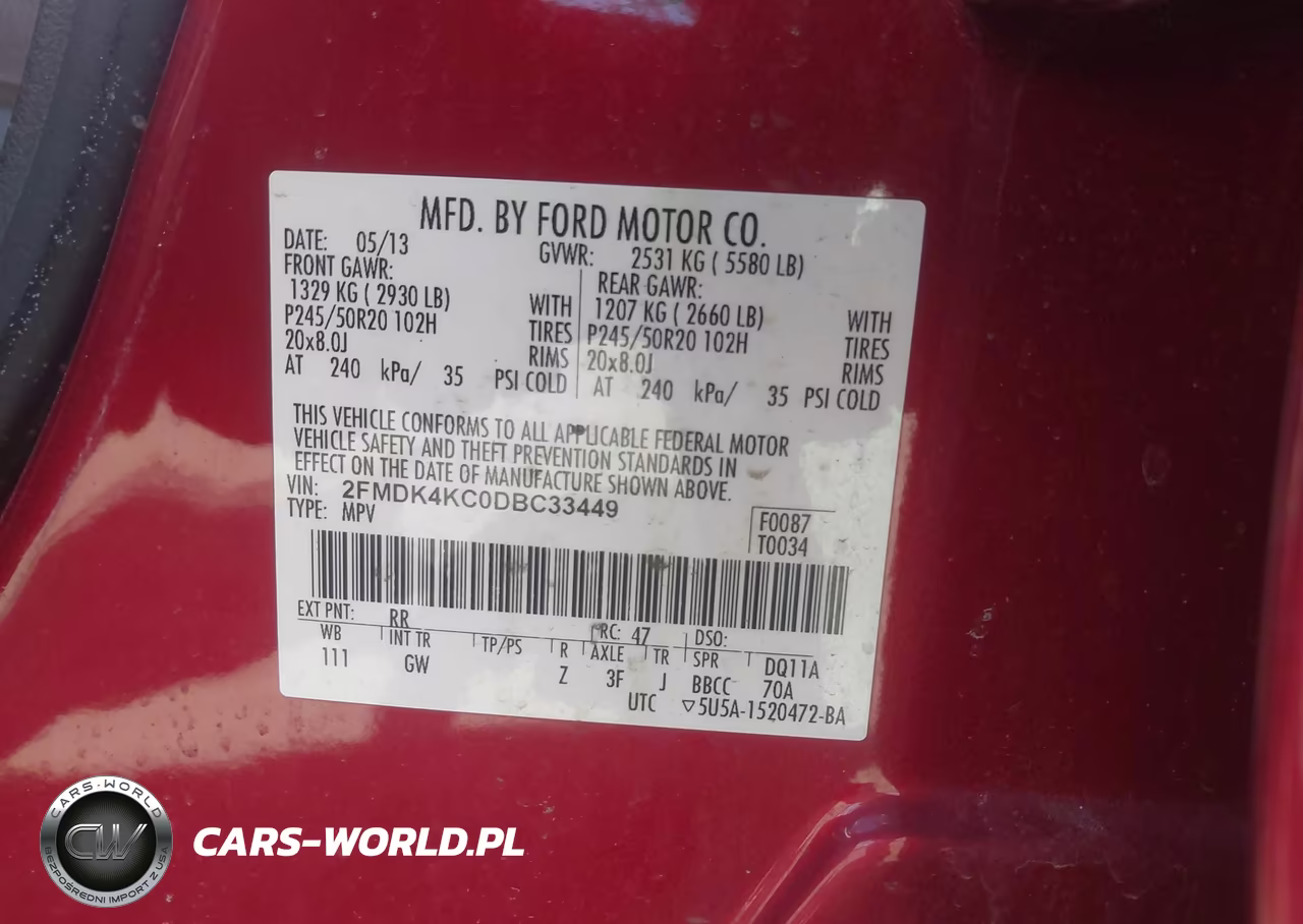 2013 Ford Edge Limited VIN:2FMDK4KC0DBC33449 - 9