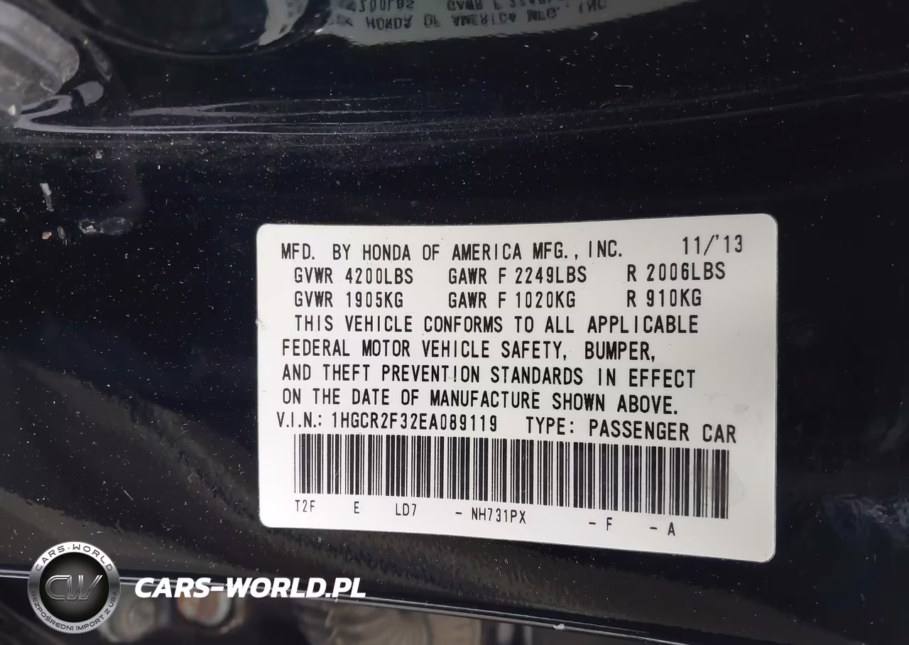 2014 Honda Accord Lx VIN:1HGCR2F32EA089119 - 9