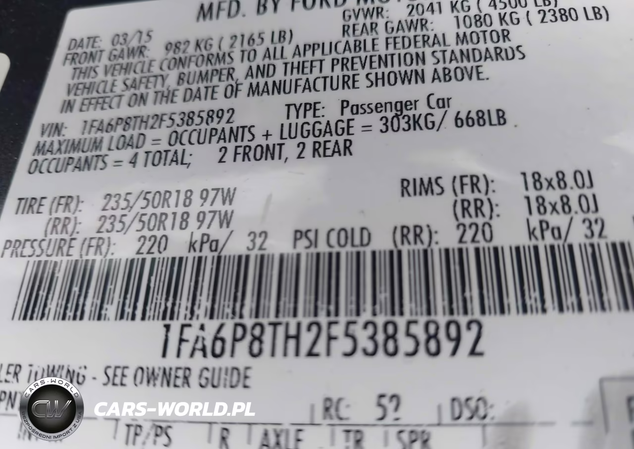 2015 Ford Mustang Ecoboost VIN:1FA6P8TH2F5385892 - 9