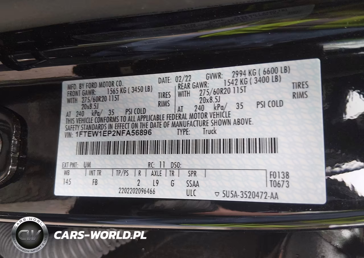 2022 Ford F-150 Xlt VIN:1FTEW1EP2NFA56896 - 9