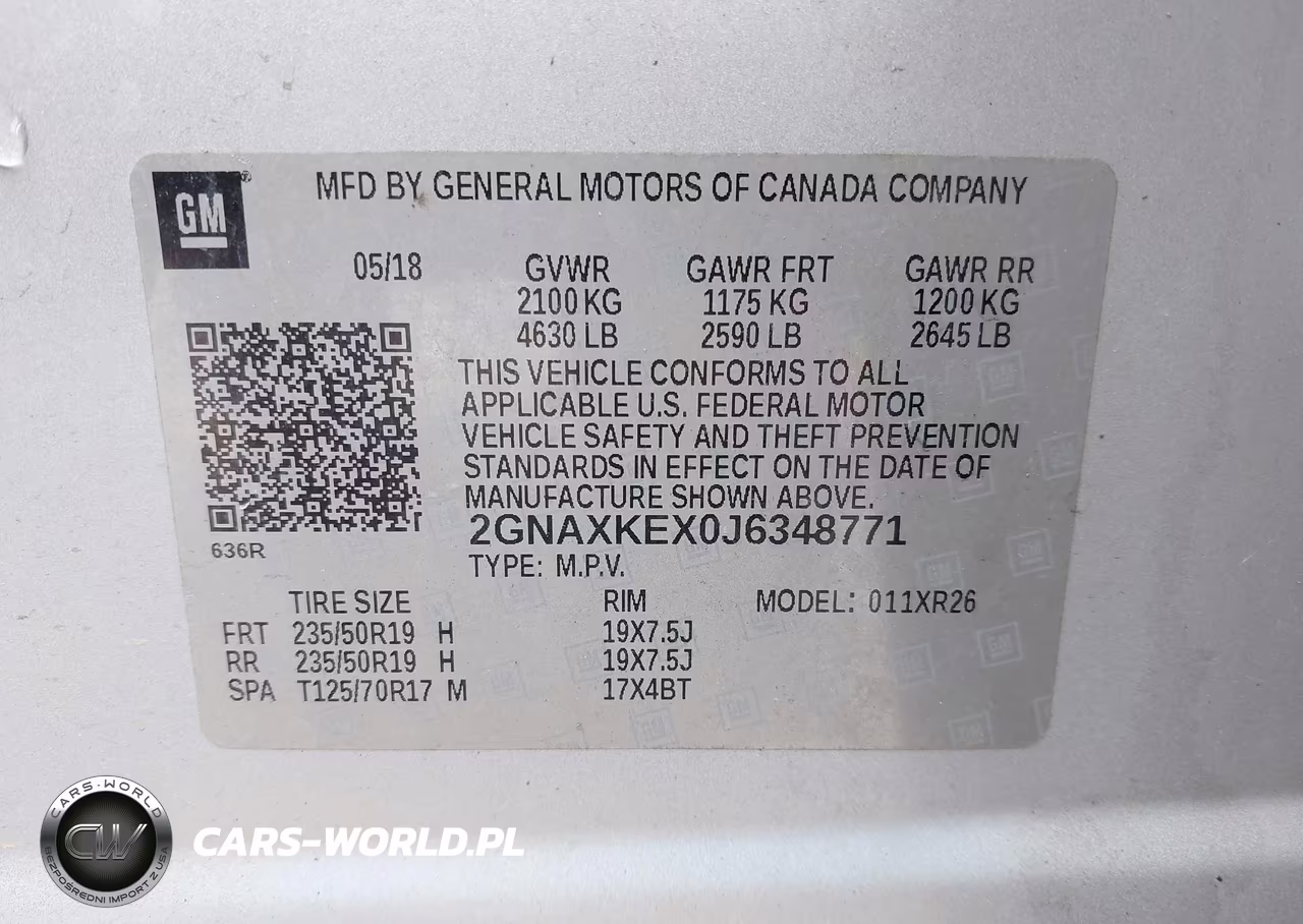 2018 Chevrolet Equinox Lt VIN:2GNAXKEX0J6348771 - 9