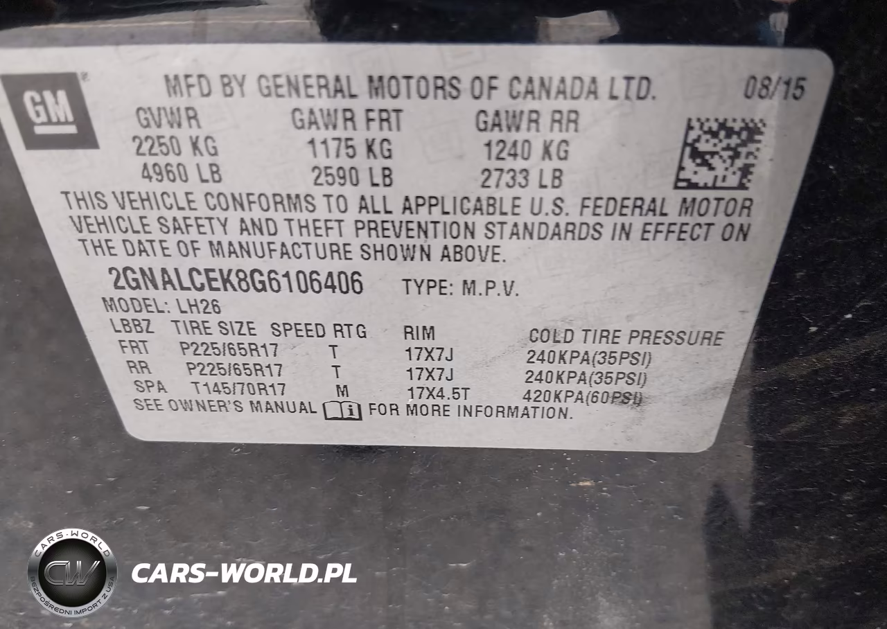 2016 Chevrolet Equinox Lt VIN:2GNALCEK8G6106406 - 9