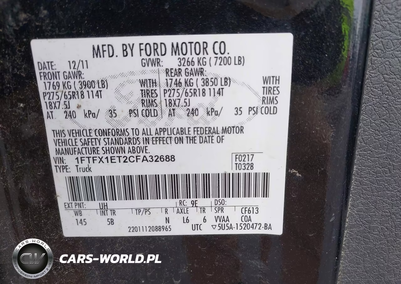 2012 Ford F-150 Fx4 VIN:1FTFX1ET2CFA32688 - 9