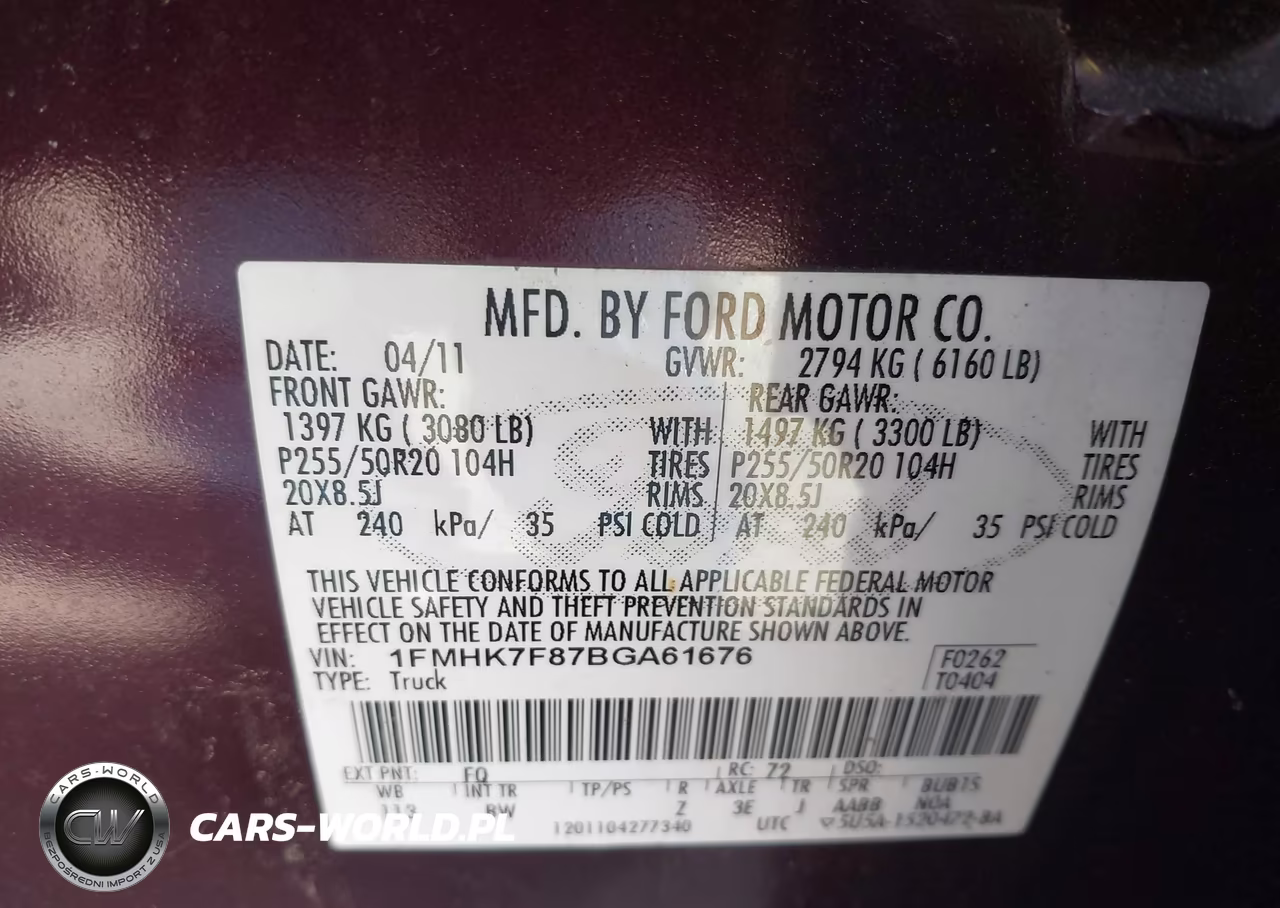 2011 Ford Explorer Limited VIN:1FMHK7F87BGA61676 - 9