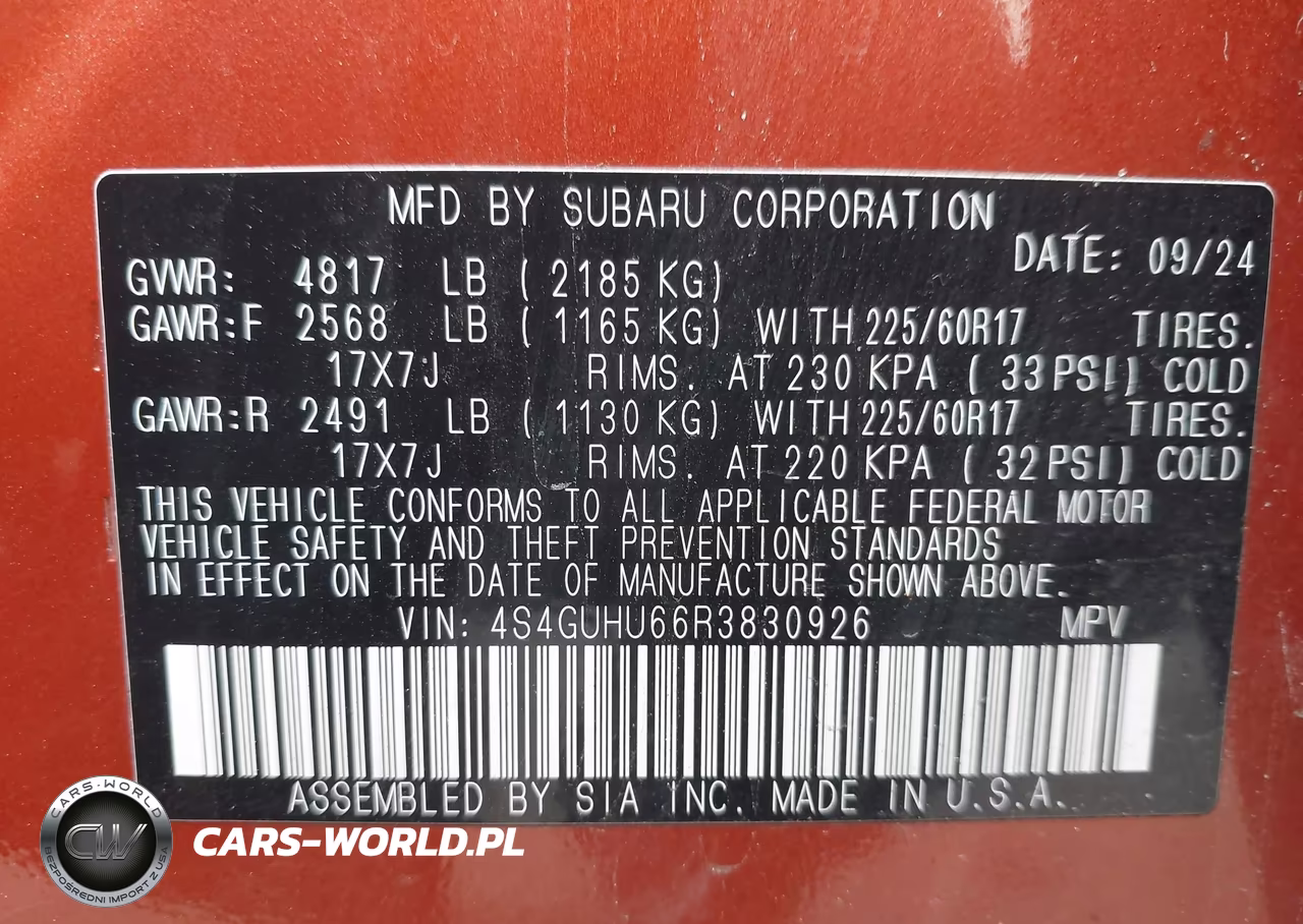 2024 Subaru Crosstrek Wilderness VIN:4S4GUHU66R3830926 - 9