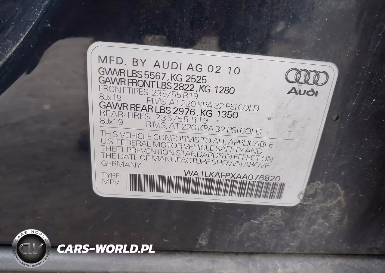 2010 Audi Q5 3.2 Premium VIN:WA1LKAFPXAA076820 - 9