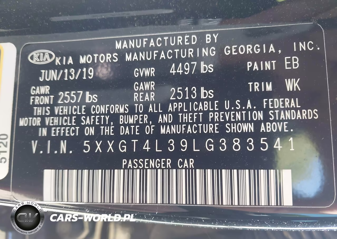 2020 Kia Optima Lx VIN:5XXGT4L39LG383541 - 9