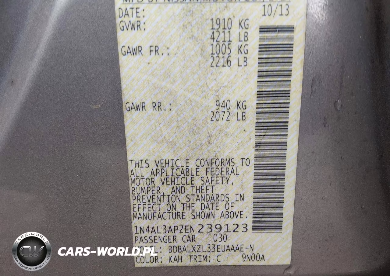 2014 Nissan Altima 2.5 Sl VIN:1N4AL3AP2EN239123 - 9