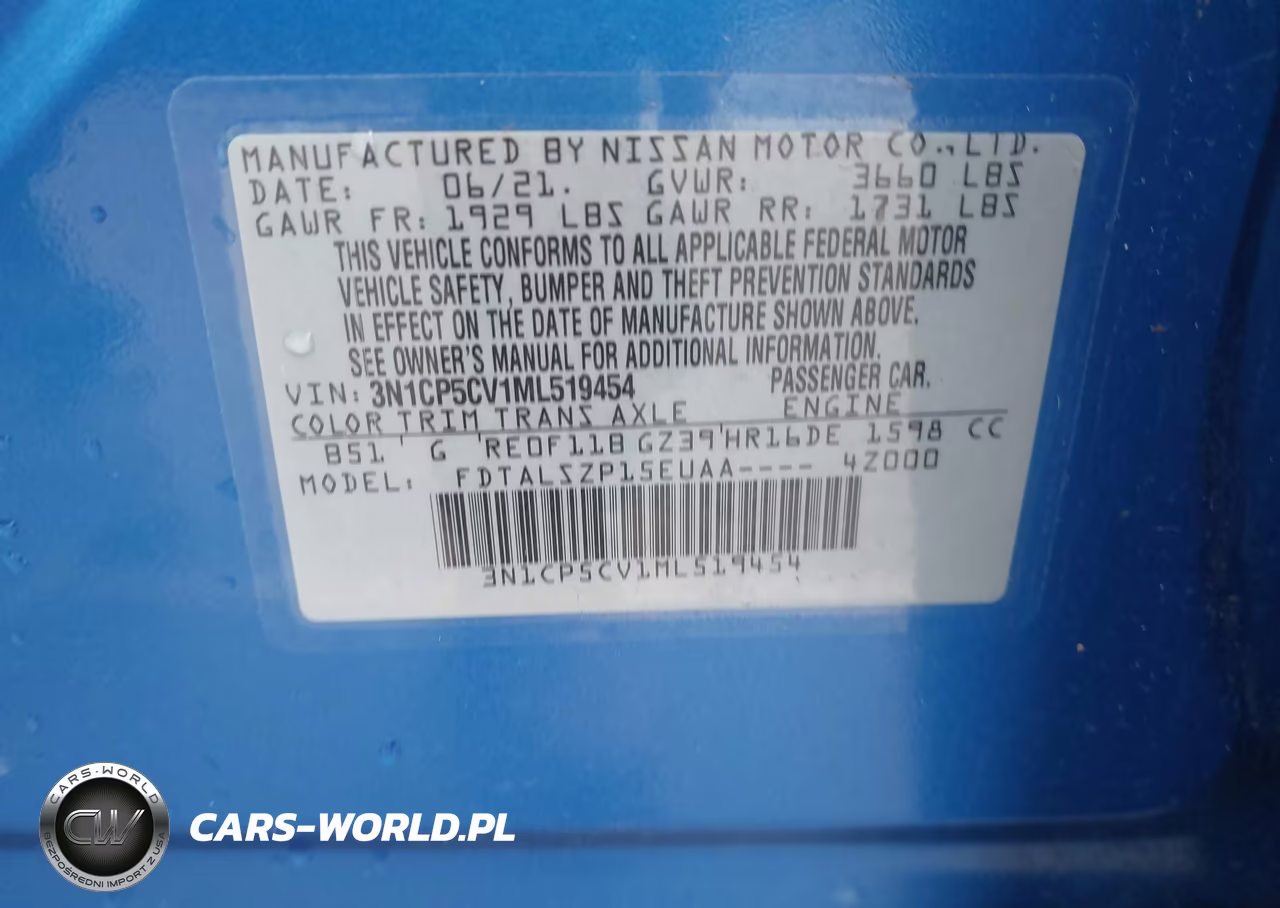 2021 Nissan Kicks Sv Xtronic Cvt VIN:3N1CP5CV1ML519454 - 9