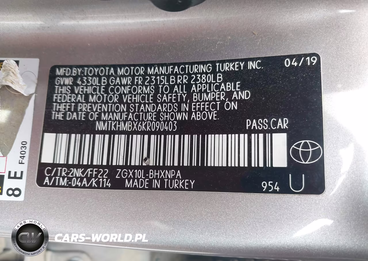 2019 Toyota C-Hr VIN:NMTKHMBX6KR090403 - 9