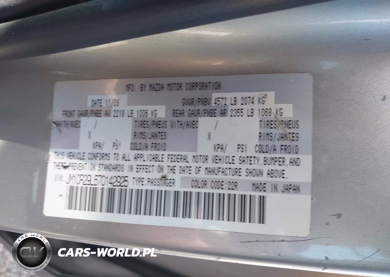 2007 Mazda Mazda5 Sport VIN:JM1CR29L670142925 - 9