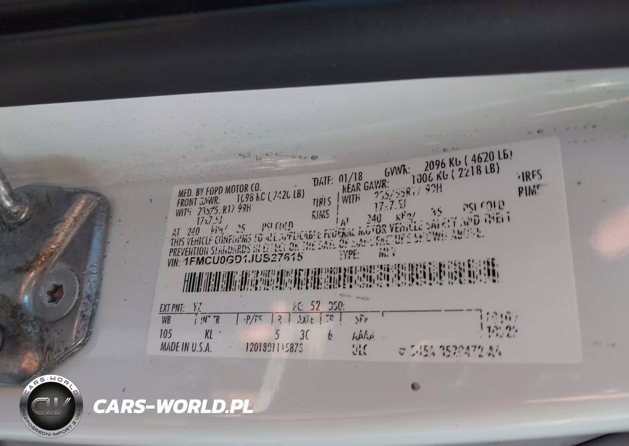 2018 Ford Escape Se VIN:1FMCU0GD1JUB27615 - 9