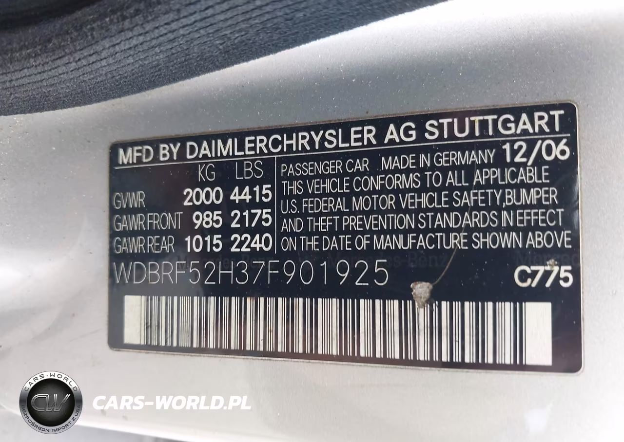 2007 Mercedes-Benz C 230 Sport VIN:WDBRF52H37F901925 - 9