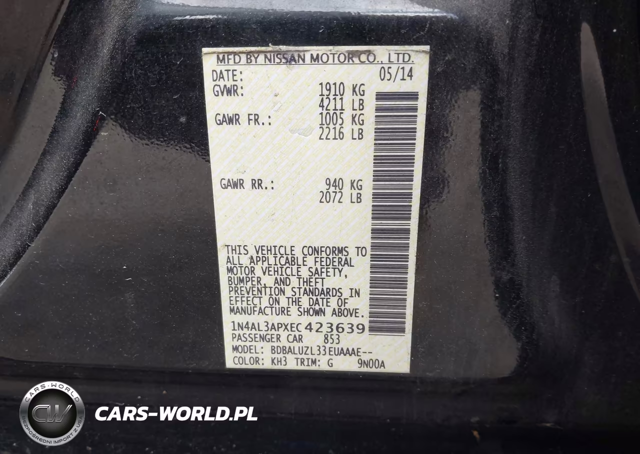 2014 Nissan Altima 2.5 Sv VIN:1N4AL3APXEC423639 - 9