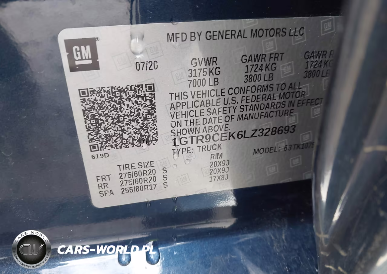 2020 GMC Sierra 1500 4Wd Standard Box Elevation VIN:1GTR9CEK6LZ328693 - 9