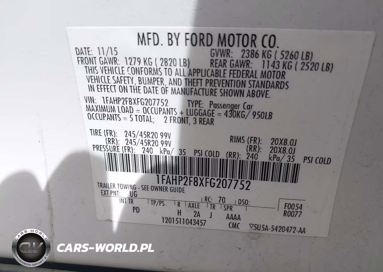 2015 Ford Taurus Limited VIN:1FAHP2F8XFG207752 - 9