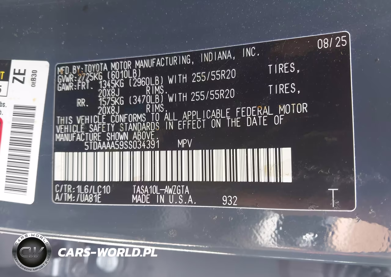 2025 Toyota Grand Highlander Limited VIN:5TDAAAA59SS034391 - 9