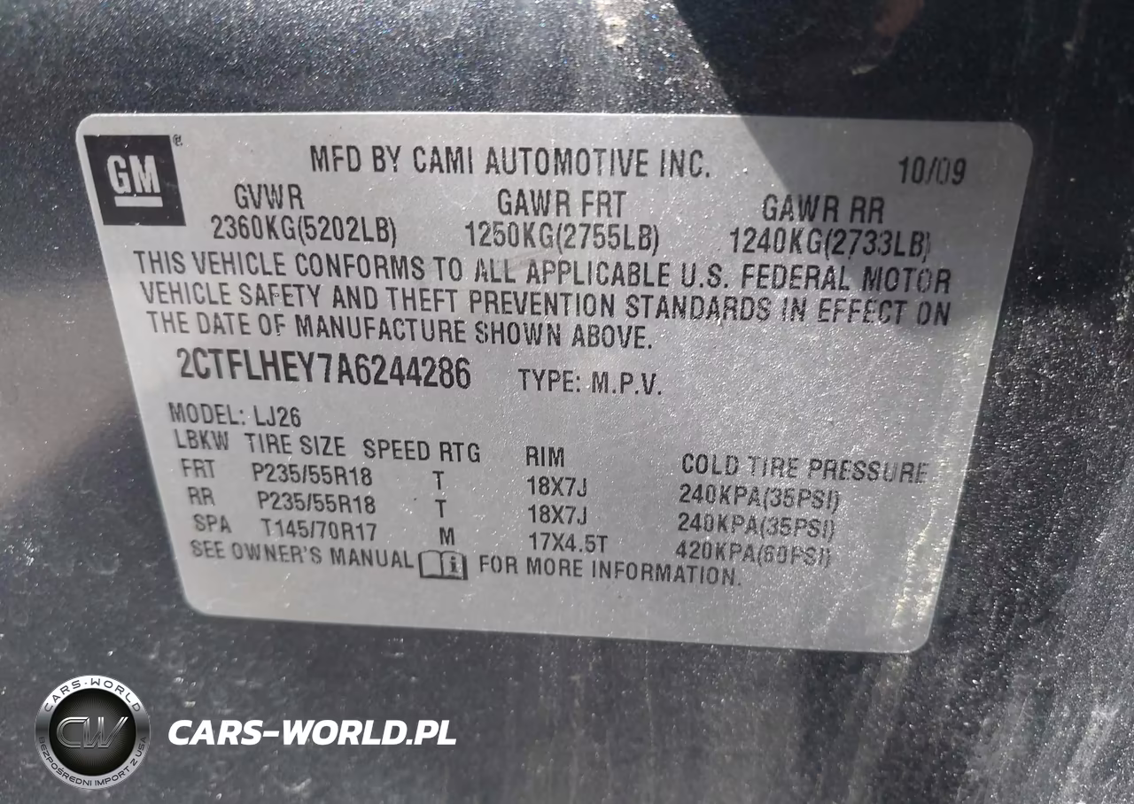 2010 GMC Terrain Slt-2 VIN:2CTFLHEY7A6244286 - 9