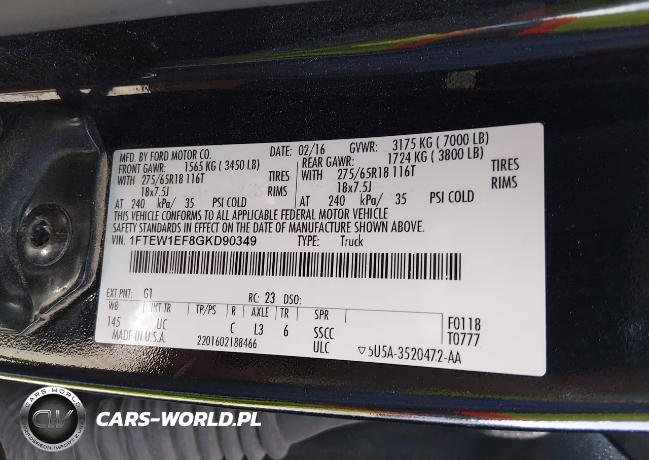 2016 Ford F-150 Xlt VIN:1FTEW1EF8GKD90349 - 9