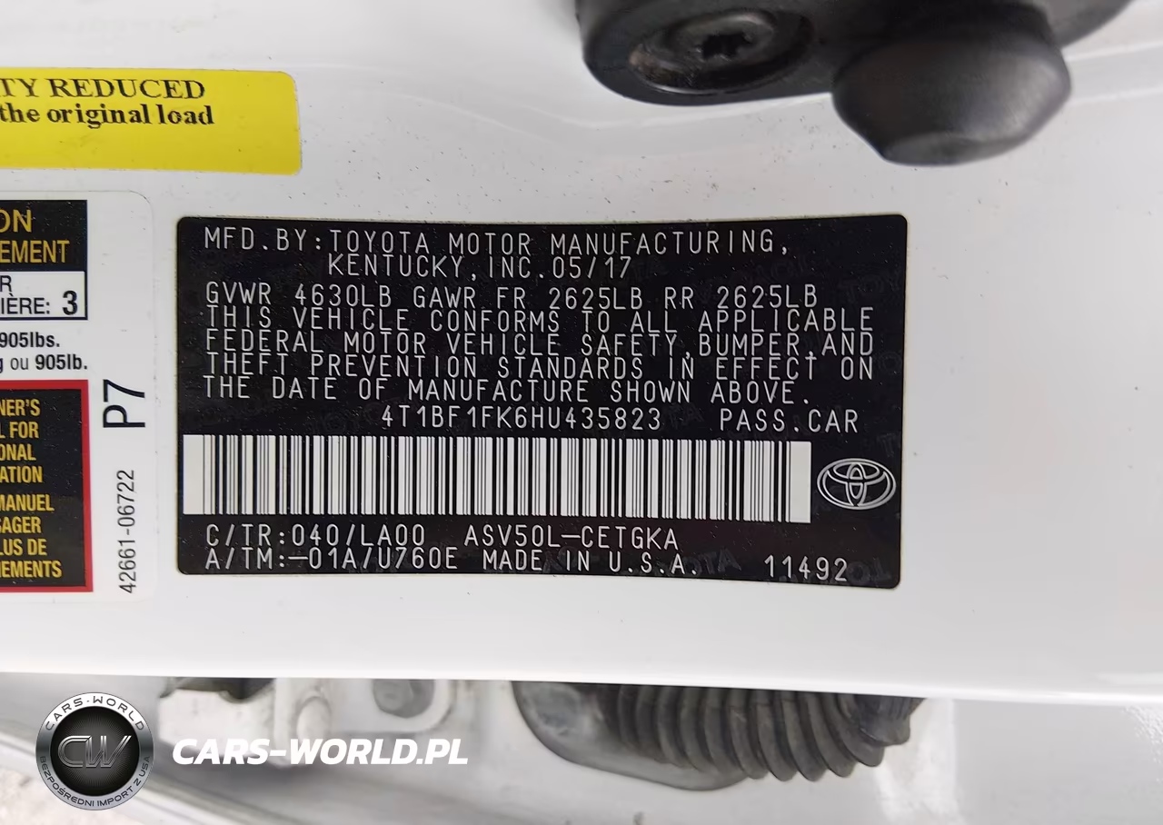2017 Toyota Camry Xle VIN:4T1BF1FK6HU435823 - 9