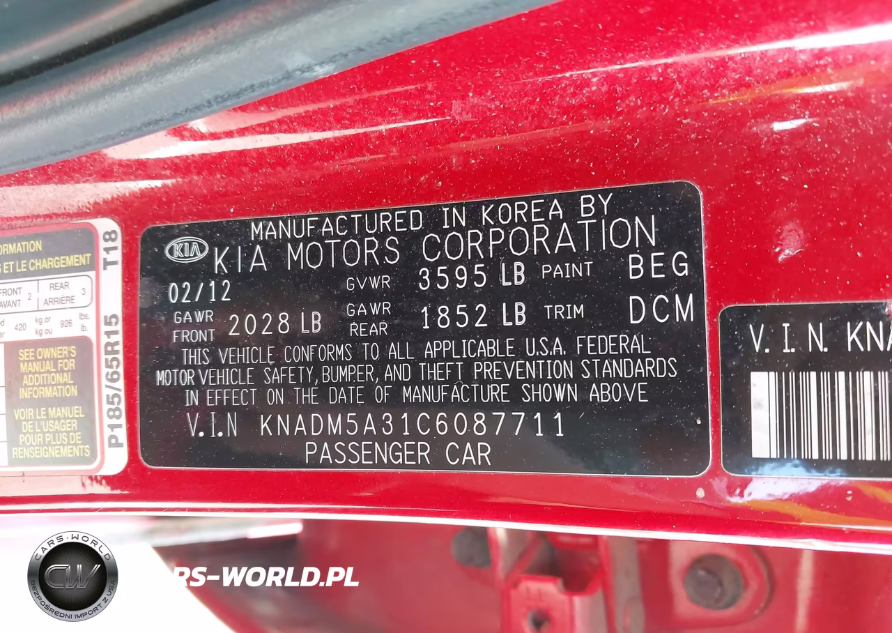 2012 Kia Rio5 Lx VIN:KNADM5A31C6087711 - 9