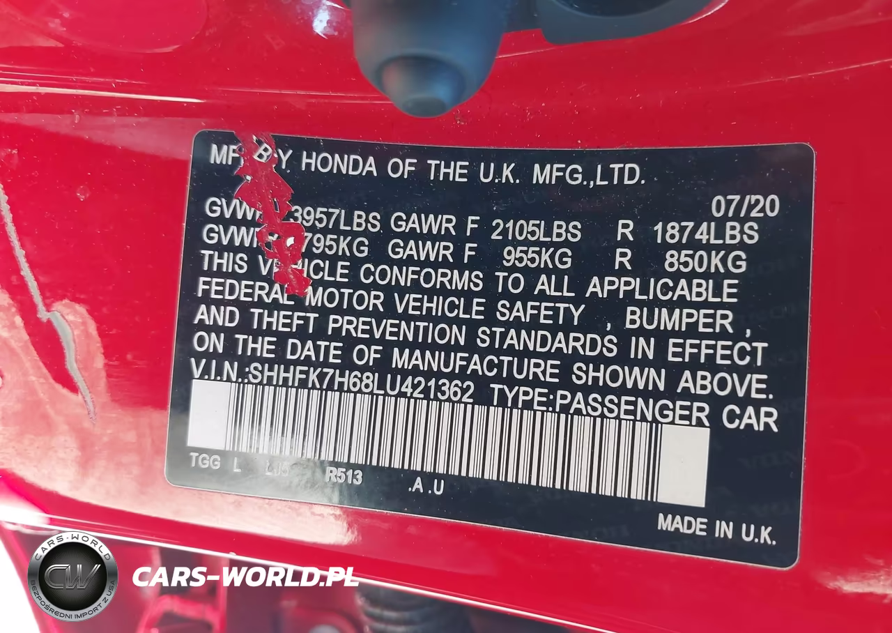 2020 Honda Civic Ex VIN:SHHFK7H68LU421362 - 9