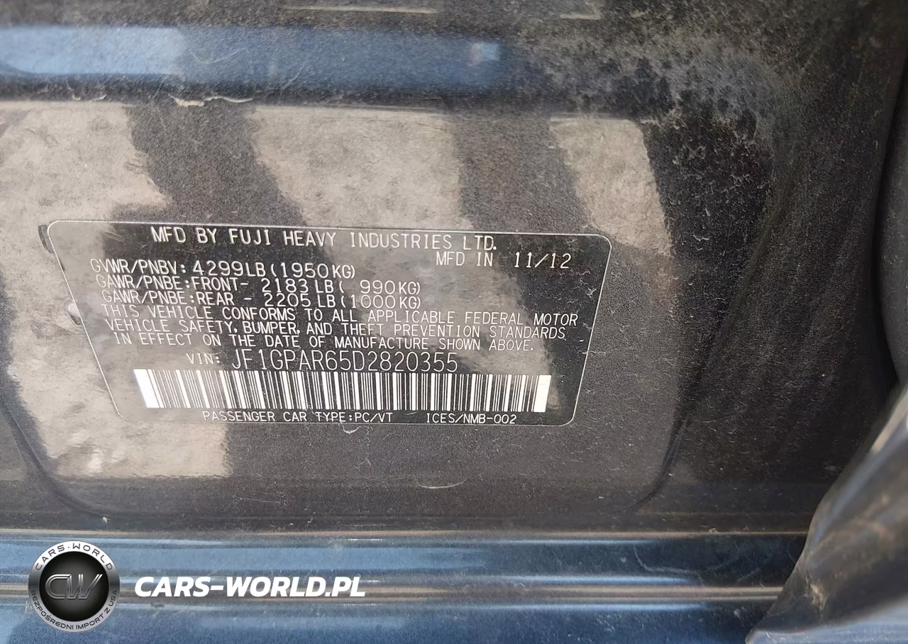 2013 Subaru Impreza 2.0I Sport Limited VIN:JF1GPAR65D2820355 - 9
