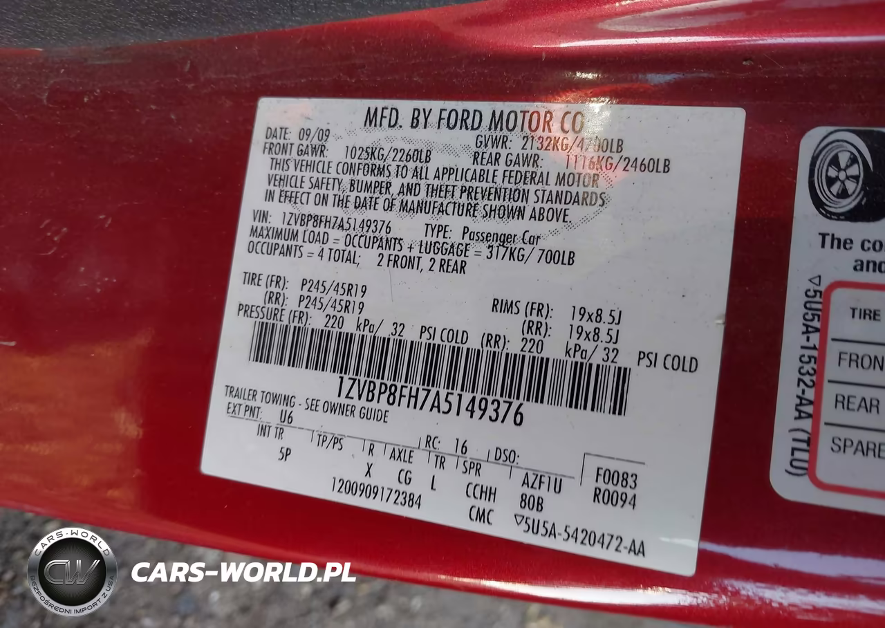 2010 Ford Mustang Gt-Gt Premium VIN:1ZVBP8FH7A5149376 - 9