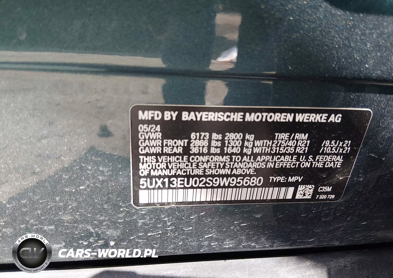 2025 BMW X5 Sdrive40I VIN:5UX13EU02S9W95680 - 9