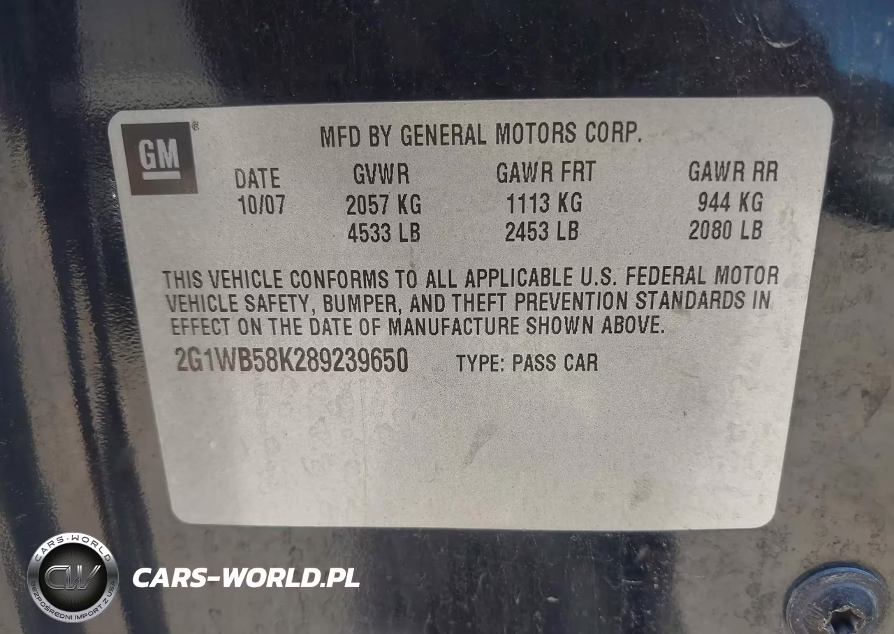 2008 Chevrolet Impala Ls VIN:2G1WB58K289239650 - 9