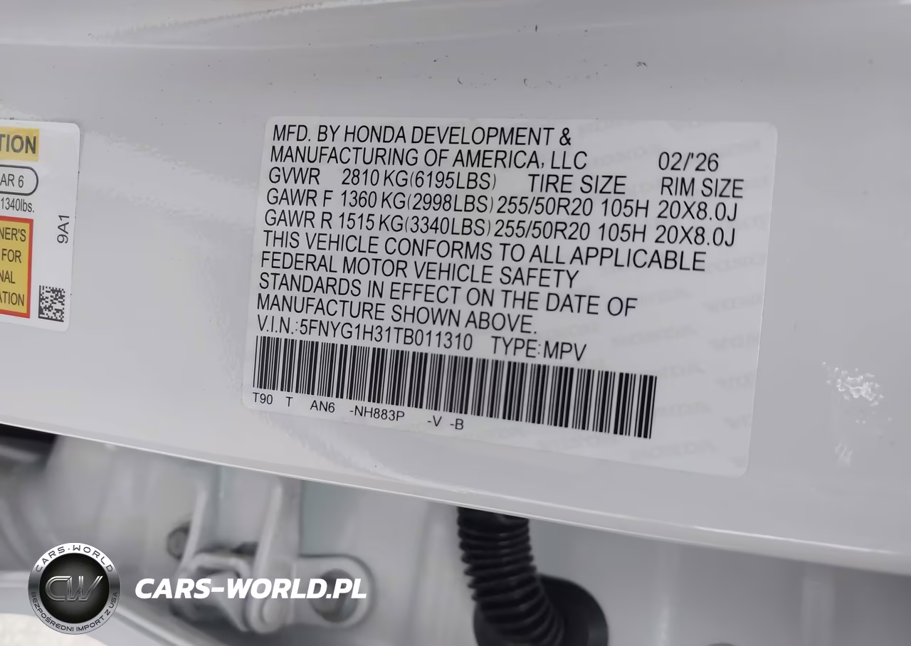 2026 Honda Pilot Sport VIN:5FNYG1H31TB011310 - 9