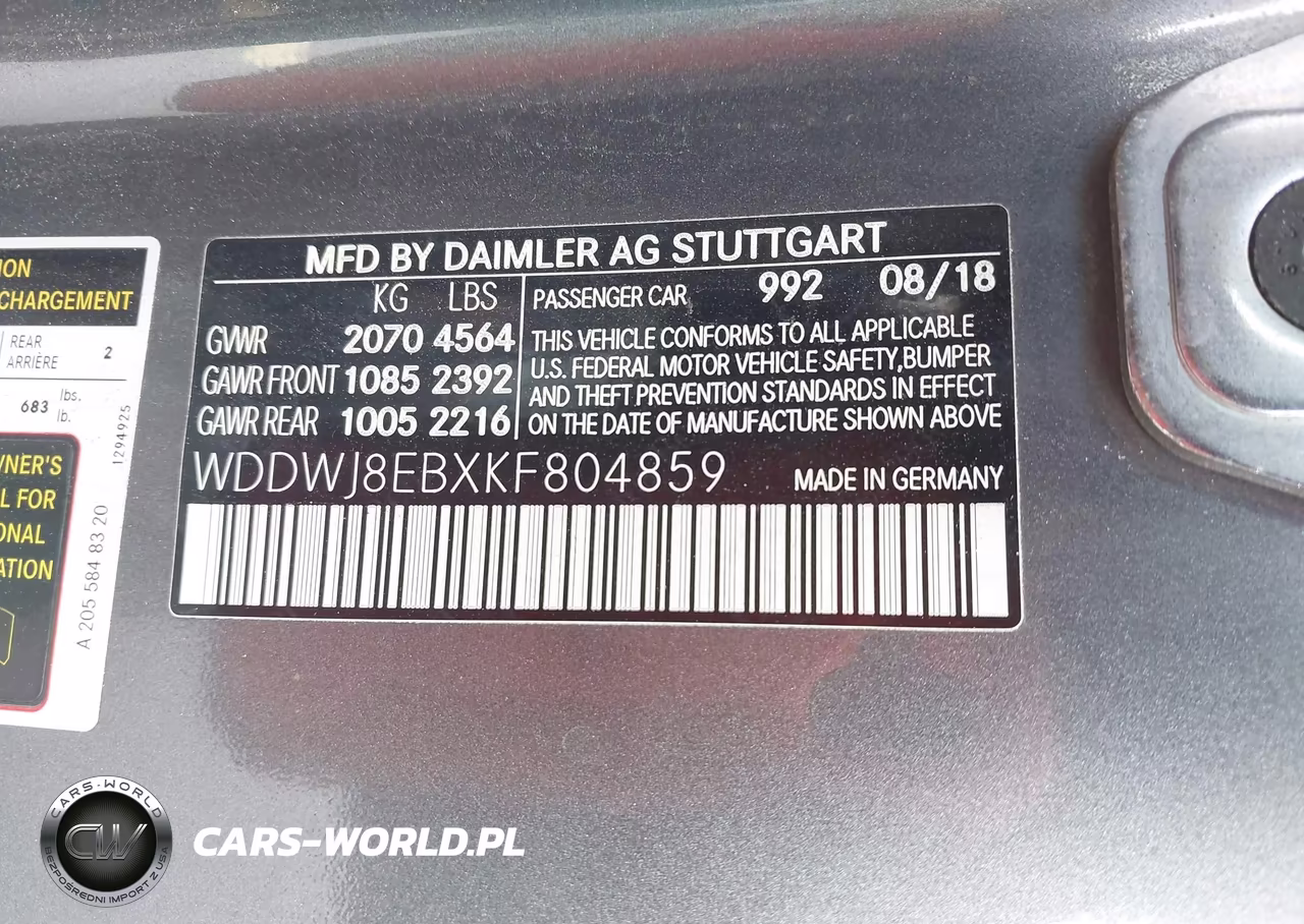 2019 Mercedes-Benz C 300 4Matic VIN:WDDWJ8EBXKF804859 - 9