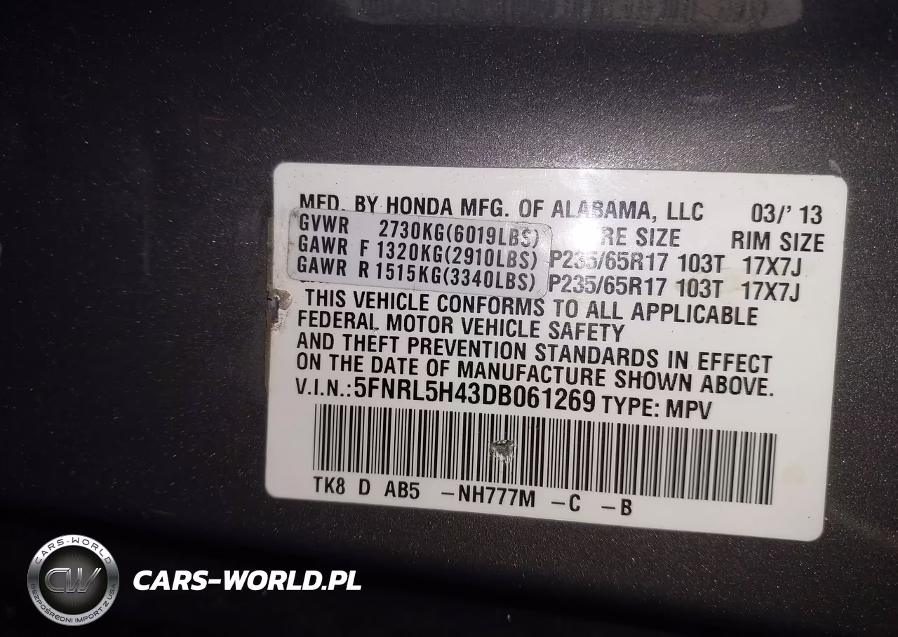 2013 Honda Odyssey Ex VIN:5FNRL5H43DB061269 - 9