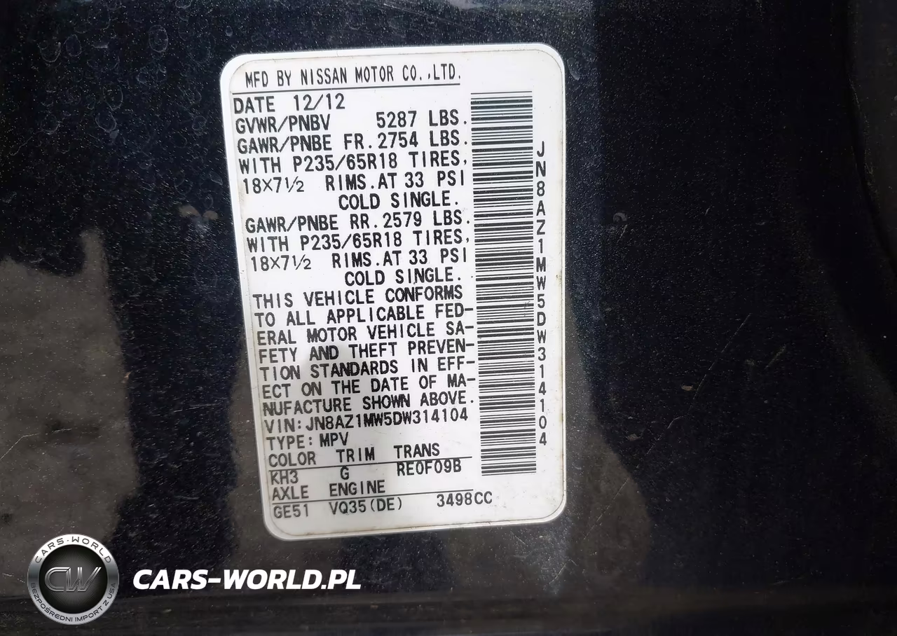 2013 Nissan Murano Sl VIN:JN8AZ1MW5DW314104 - 9