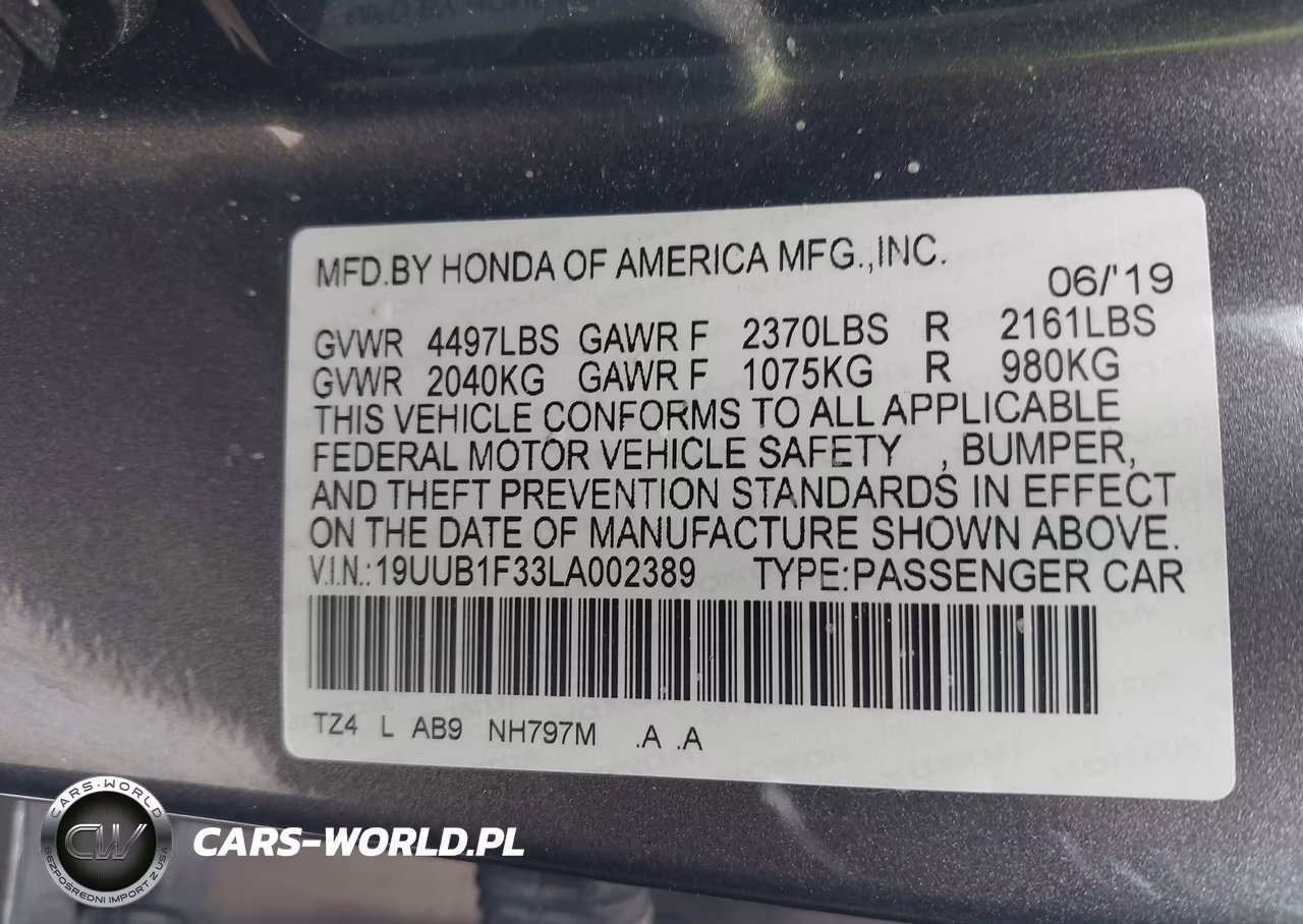 2020 Acura Tlx Standard VIN:19UUB1F33LA002389 - 9