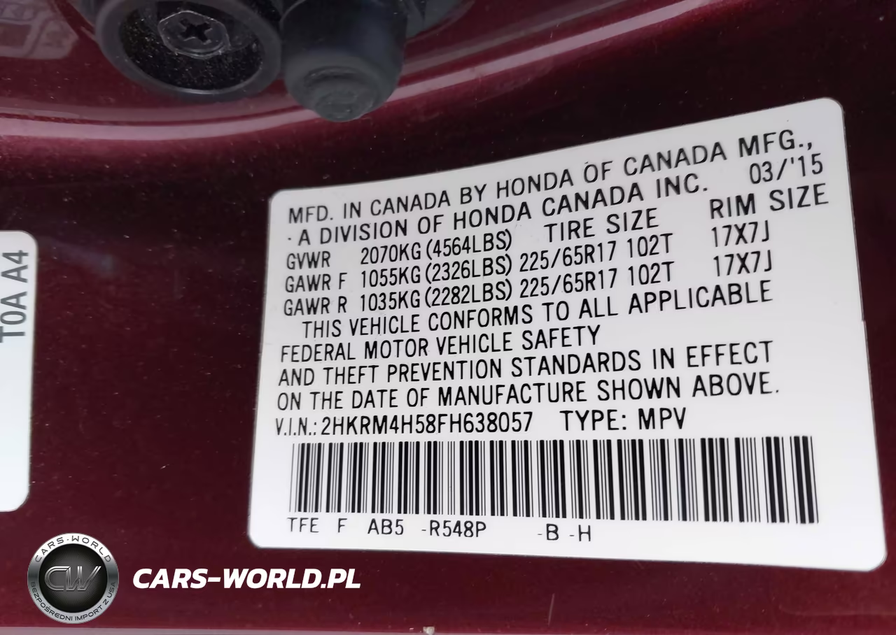 2015 Honda Cr-V Ex VIN:2HKRM4H58FH638057 - 9