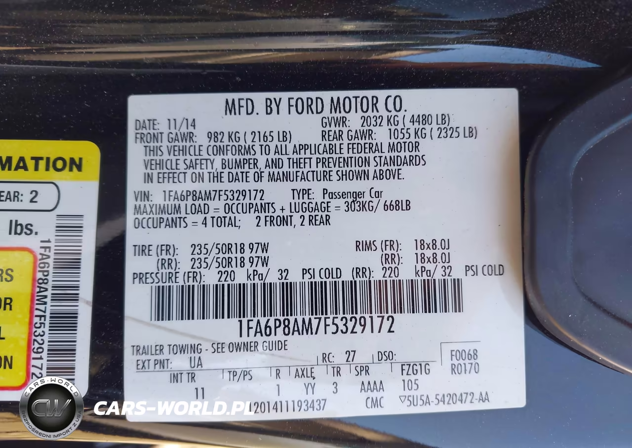 2015 Ford Mustang V6 VIN:1FA6P8AM7F5329172 - 9