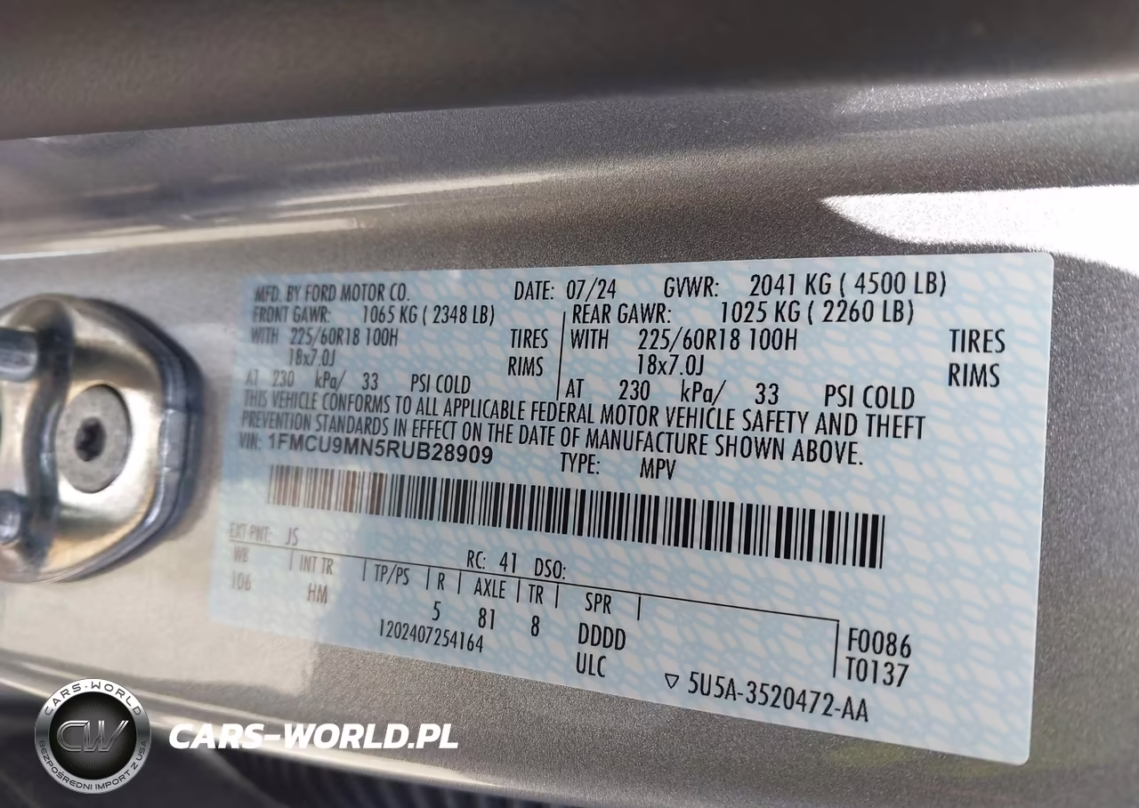 2024 Ford Escape St-Line VIN:1FMCU9MN5RUB28909 - 9