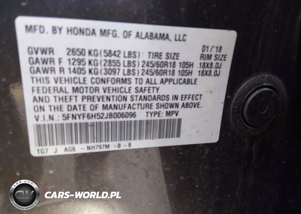 2018 Honda Pilot Ex-L VIN:5FNYF6H52JB006096 - 9