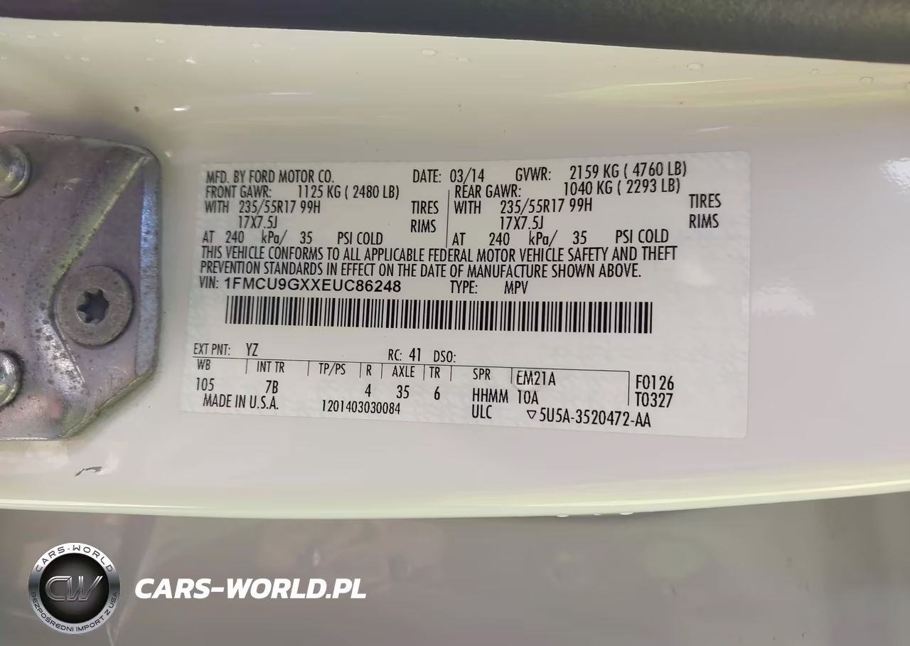 2014 Ford Escape Se VIN:1FMCU9GXXEUC86248 - 9