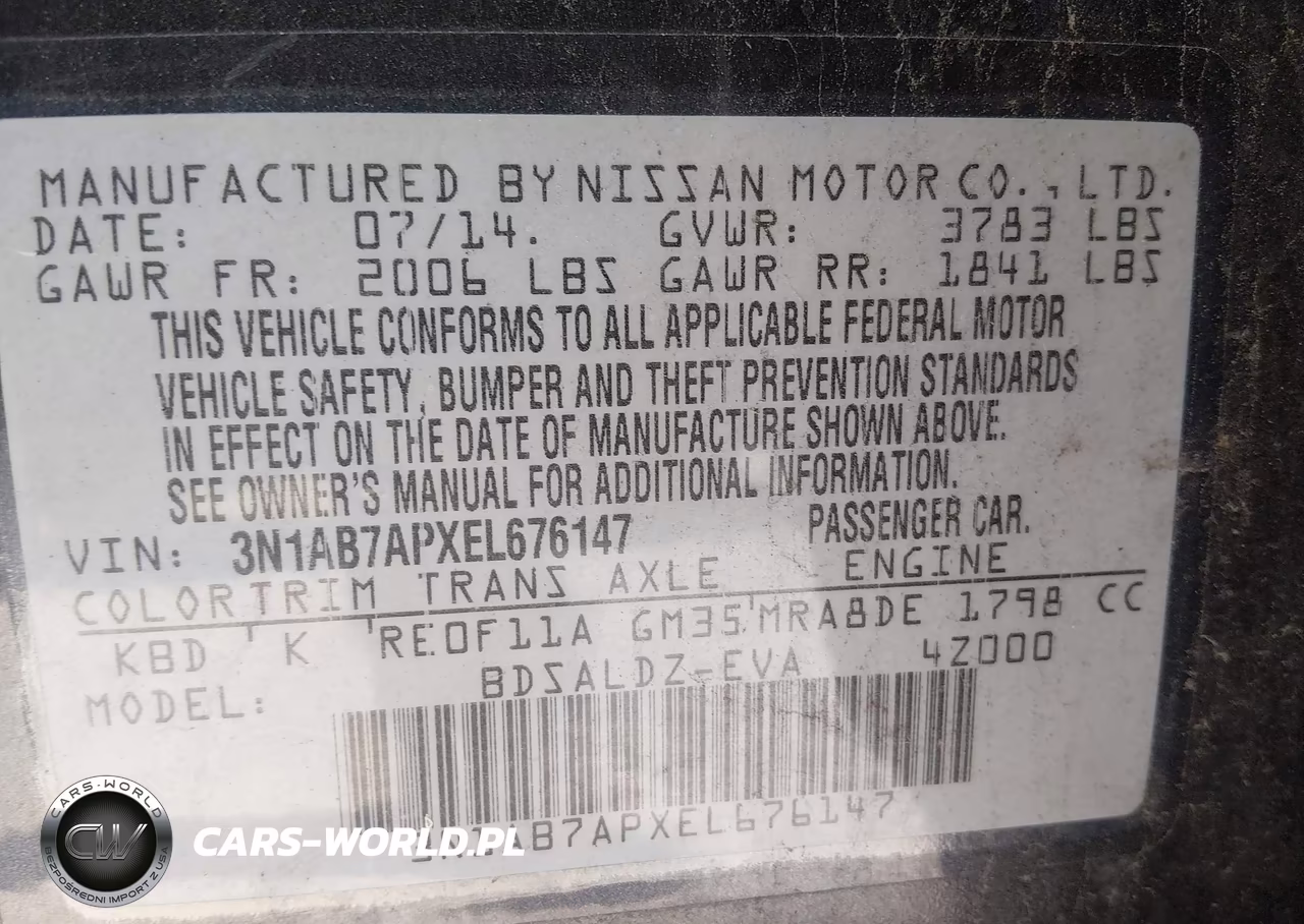 2014 Nissan Sentra Sv VIN:3N1AB7APXEL676147 - 9