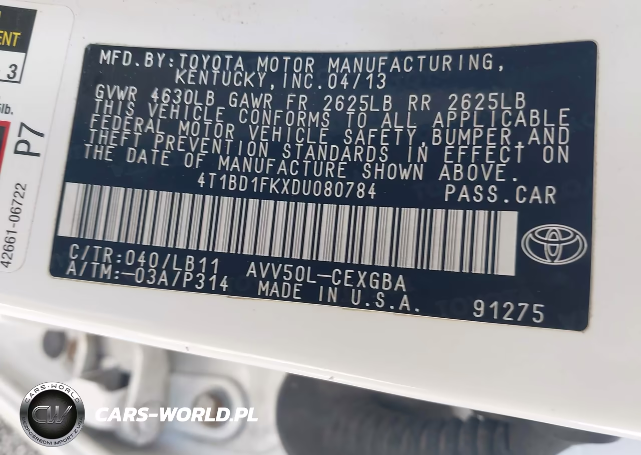 2013 Toyota Camry Hybrid Xle VIN:4T1BD1FKXDU080784 - 9
