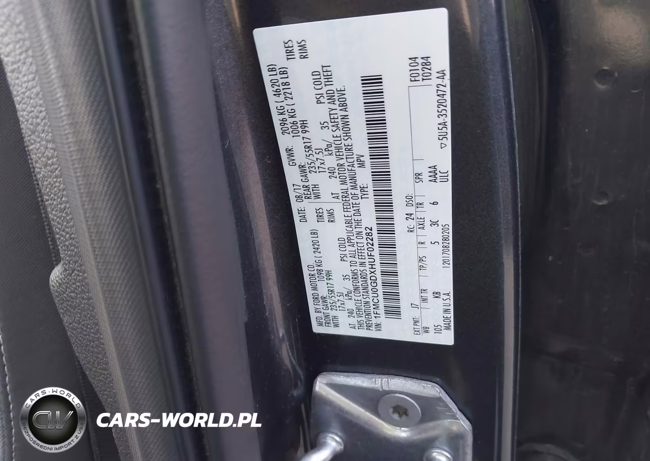 2017 Ford Escape Se VIN:1FMCU0GDXHUF02282 - 9