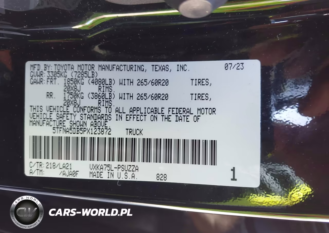 2023 Toyota Tundra Platinum VIN:5TFNA5DB5PX123872 - 9